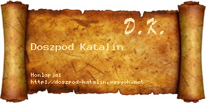 Doszpod Katalin névjegykártya