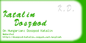 katalin doszpod business card